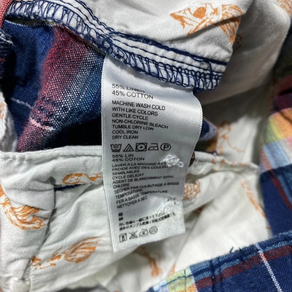 Tommy Bahama Relax Shorts Plaid Seersucker Mens 35  Linen Cotton Beach Coastal